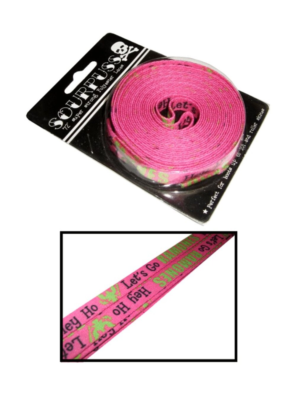 Ramones Hey Ho Let’s Go Pink Roller Skate Shoelaces - Punk Rock Music Fans Gift